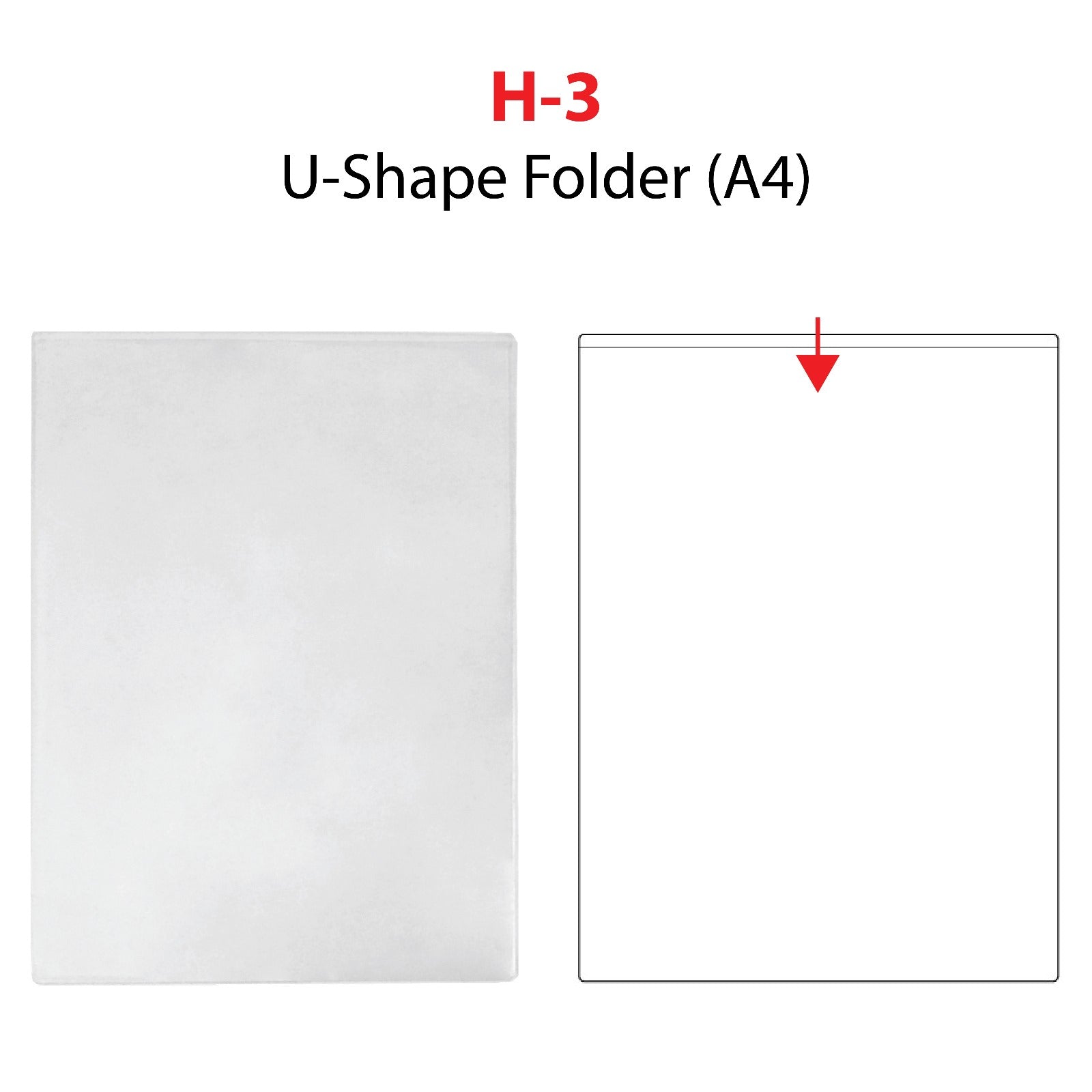 POP BAZIC Pvc Transparent U-shaped Folder A4