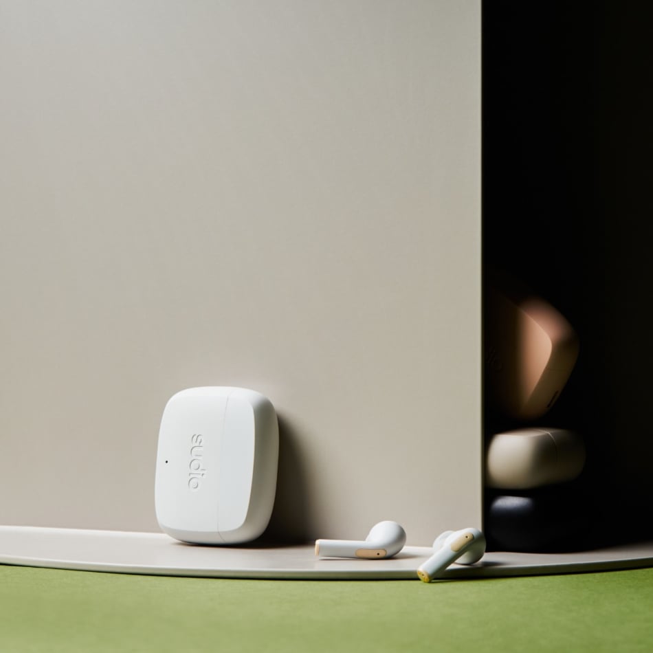 Sudio N2 Pro True Wireless Bluetooth in-Ear Earbuds with ANC - Multipoint Connection, IPX4 Water Resistant, USB-C and Wireless Charging, Microphone, 30h Play Time with Charging Case (White)