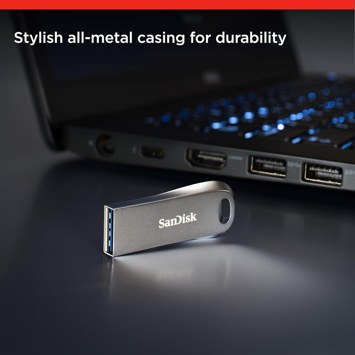 SanDisk SDCZ74-064G-G46 Cruzer Ultra Luxe USB 3.1 Flash Drive, Silver, 64GB