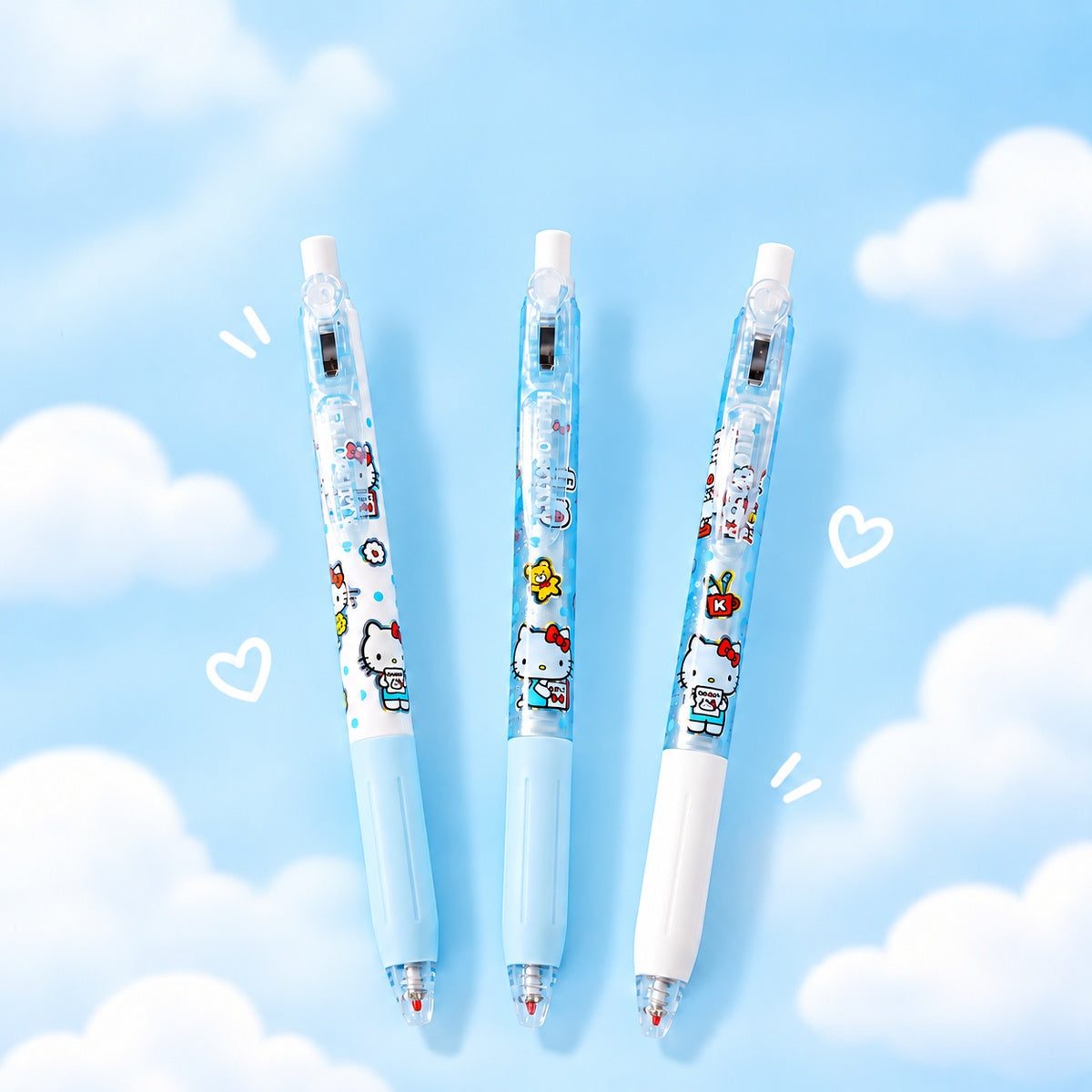  Hello Kitty Retractable Gel Pen Set 0.5mm - 3pcs Set 