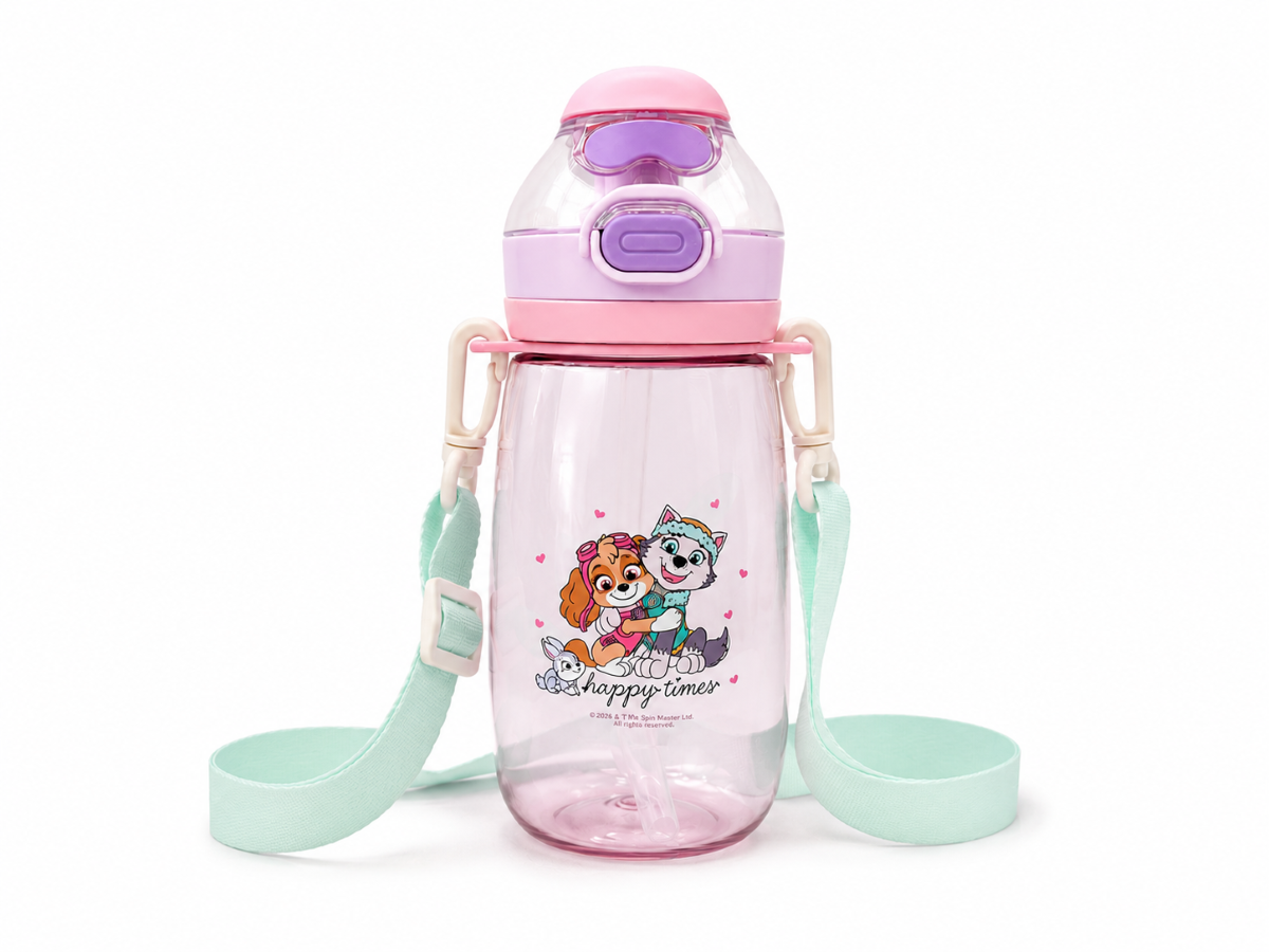 Paw Patrol Dual Way Water Bottle with Straw 550ml – Pink