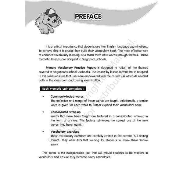 P5 Vocabulary Practice Papers