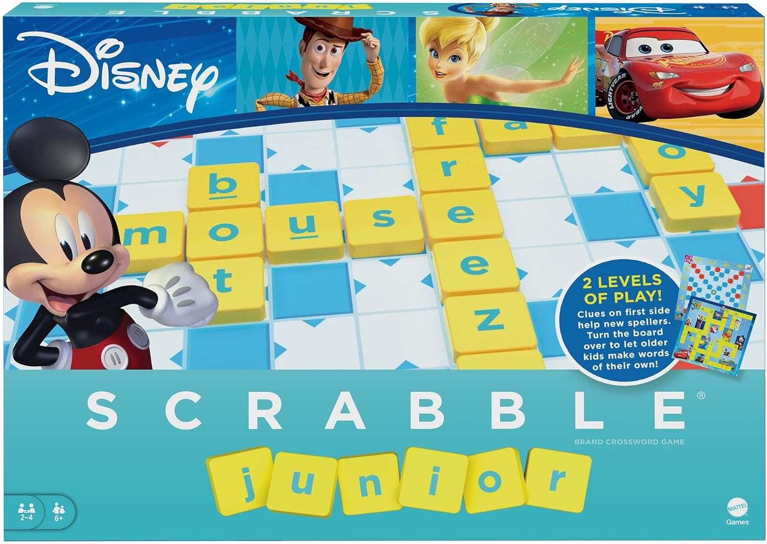 MATTEL SCRABBLE JUNIOR DISNEY BOARD GAME