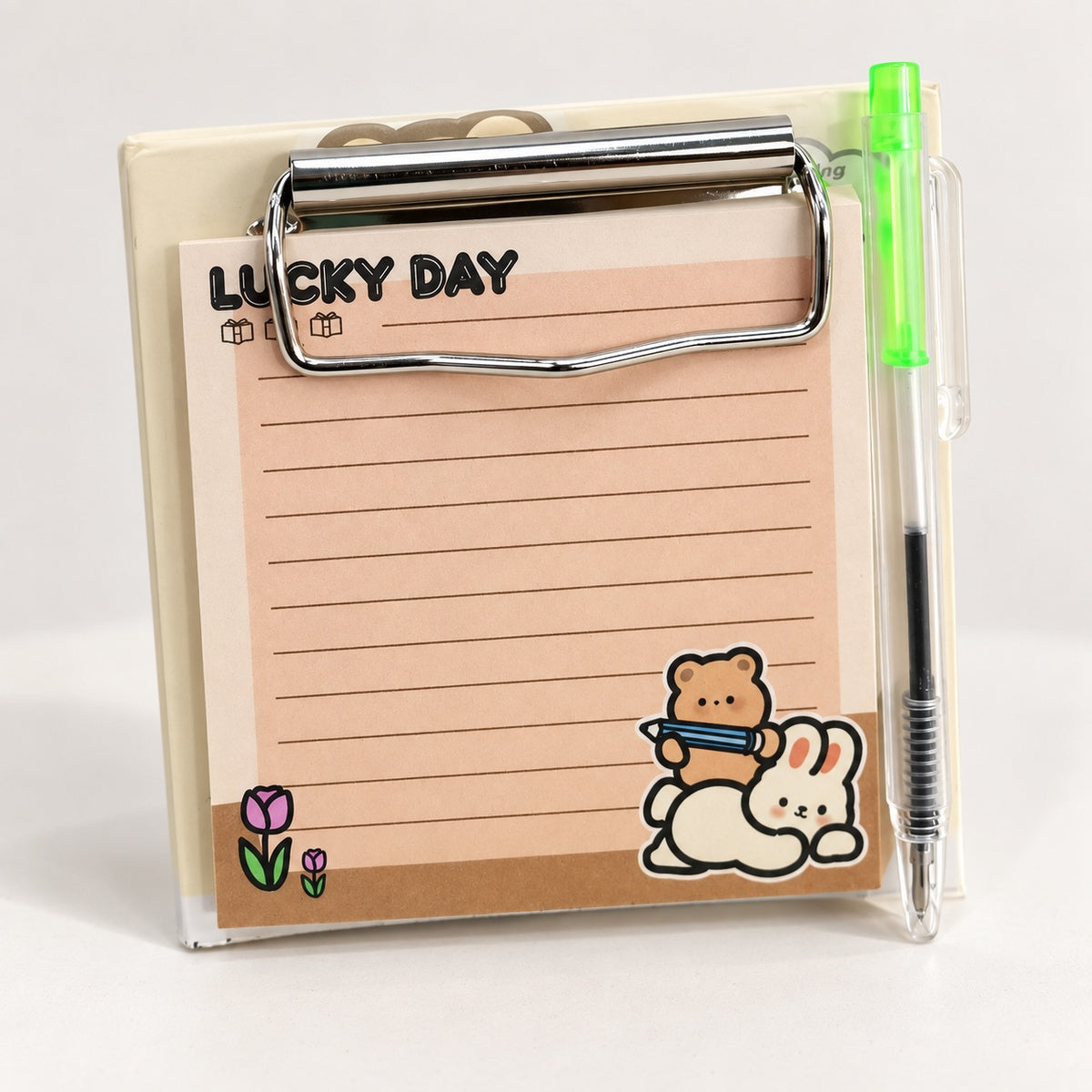  Bear Sticky Note With Clipboard - 4 Assorted Design 