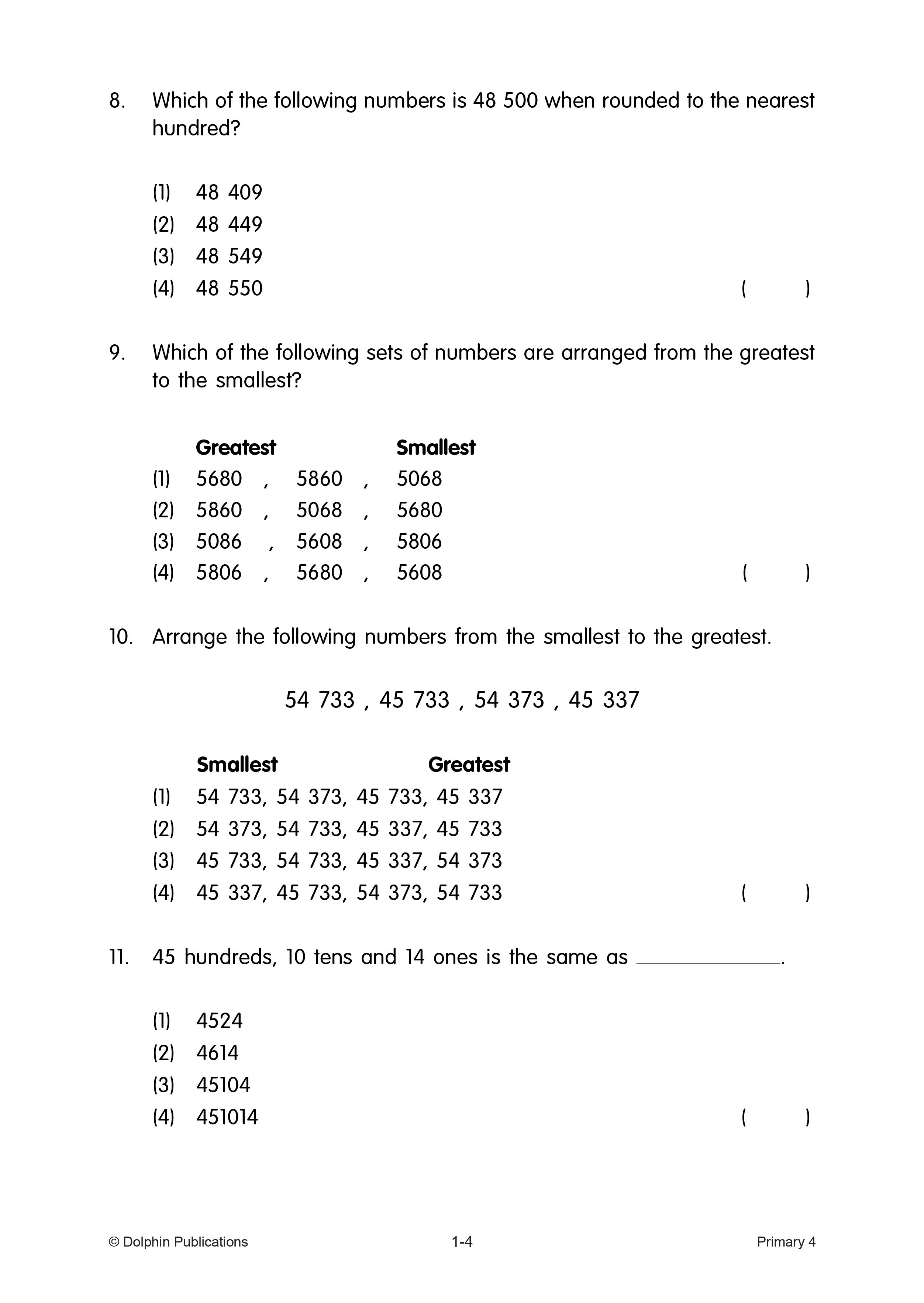 Topical Maths Worksheets Primary 4 (Pack)