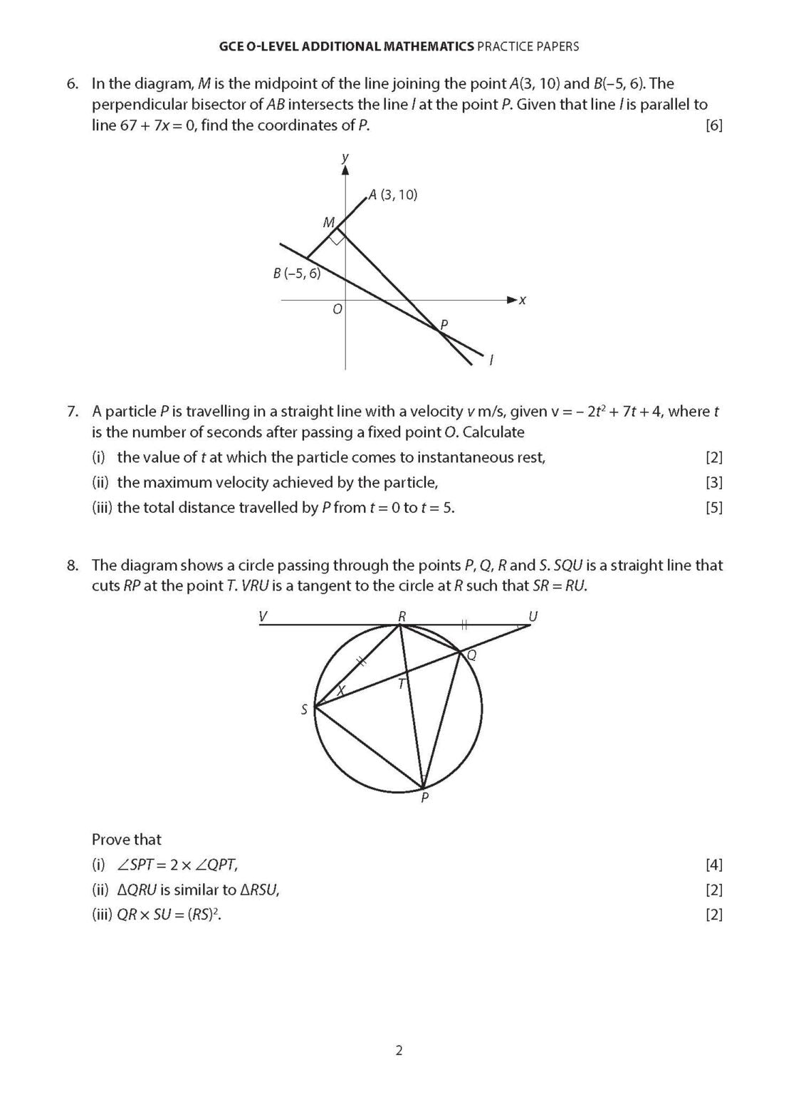 GCE O-Level / G3 Additional Mathematics Practice Papers with Full Solutions