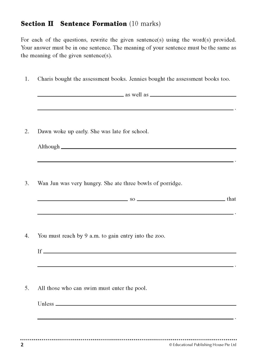 Secondary 1 Normal Academic/G2 English Examination Practice