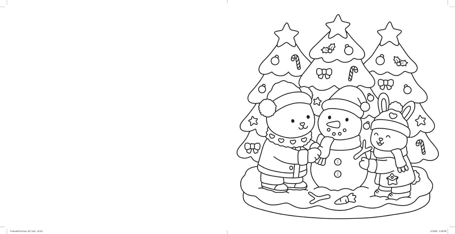 Fireside Christmas: A Cute & Cozy Coloring Book (Paperback)