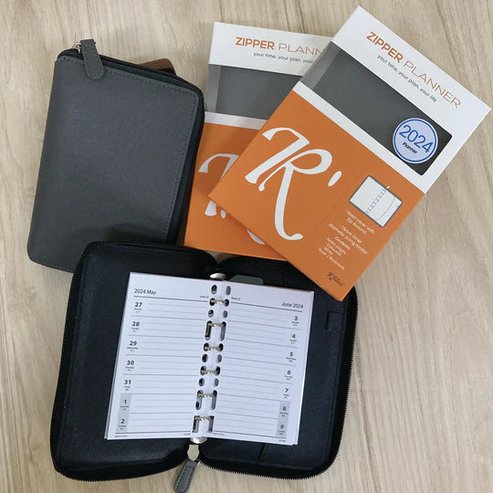 R'fillae A7 Pu Refillable Diary/organiser/planner W/zip