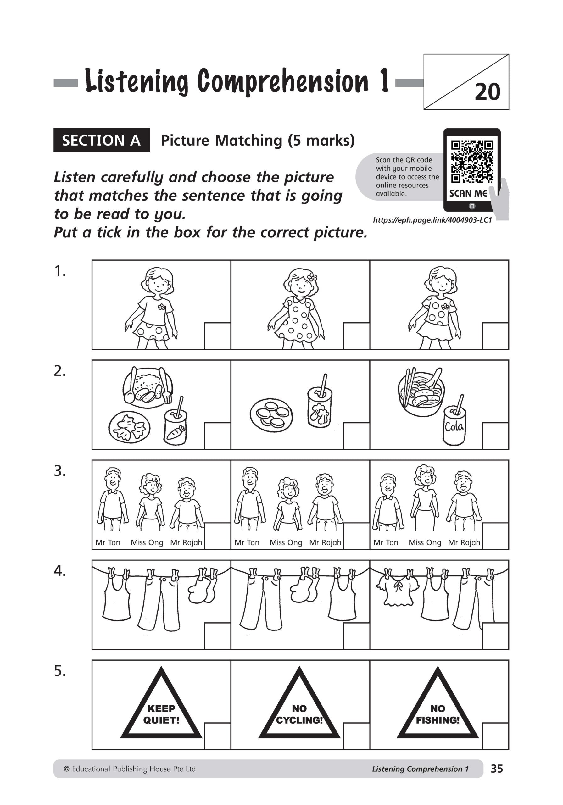 Primary 2 English Oral Booster & Listening Comprehension QR