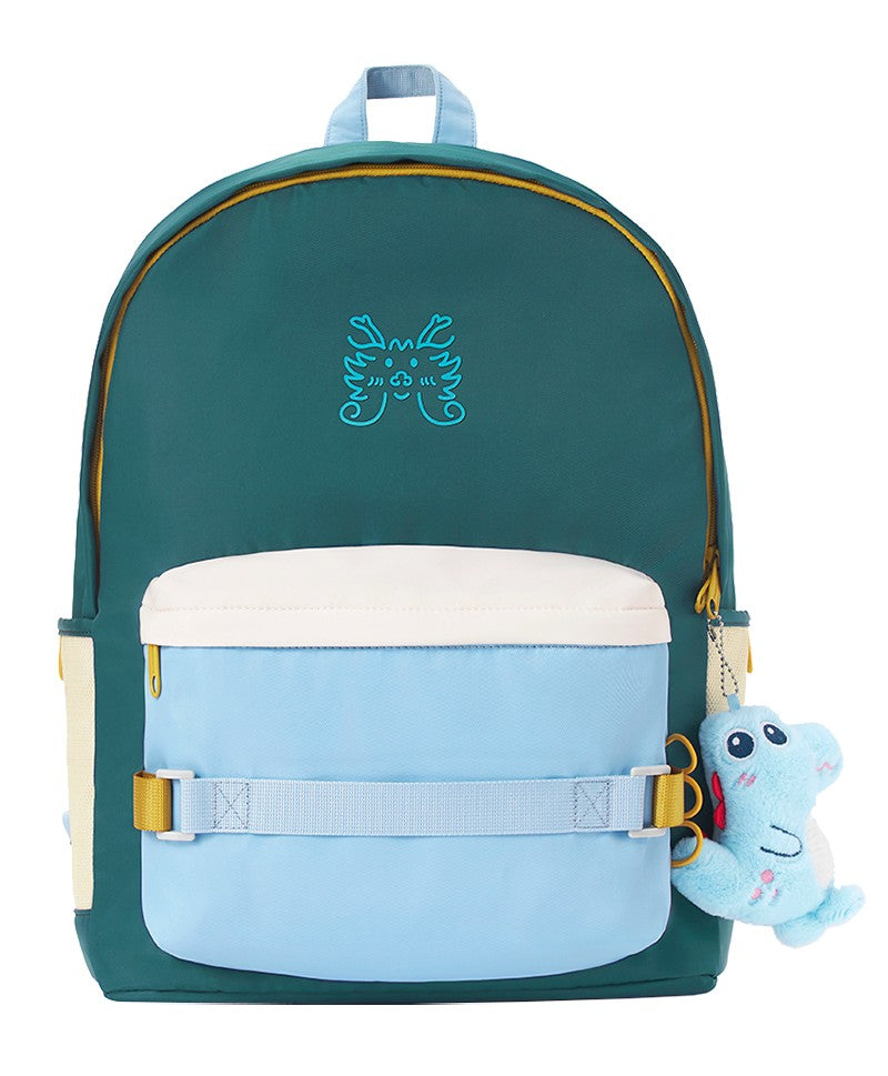  Mr. Ace Colour Block Backpack with Dino Charm 