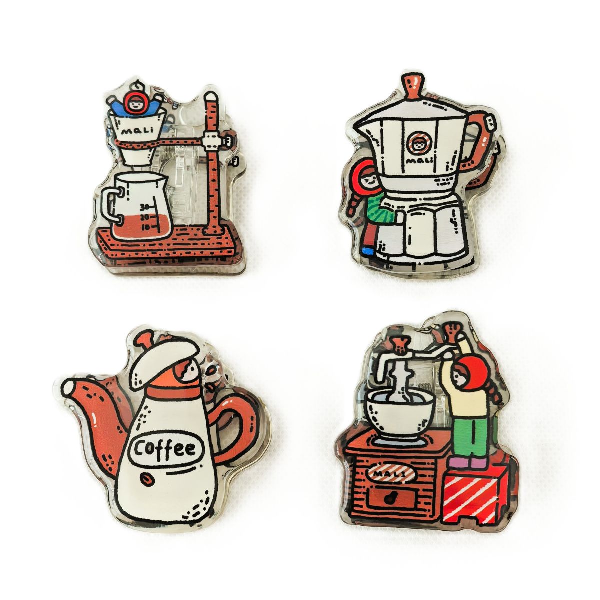 Fancy Paper Clip Coffee Pot 4P/Set