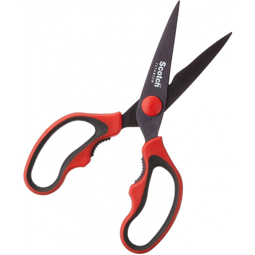 Scotch® KS-DTR Titanium Detachable Kitchen Scissors, Red