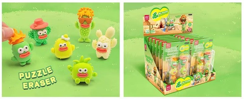 Cactus Puzzle Eraser Set – 6pcs Set