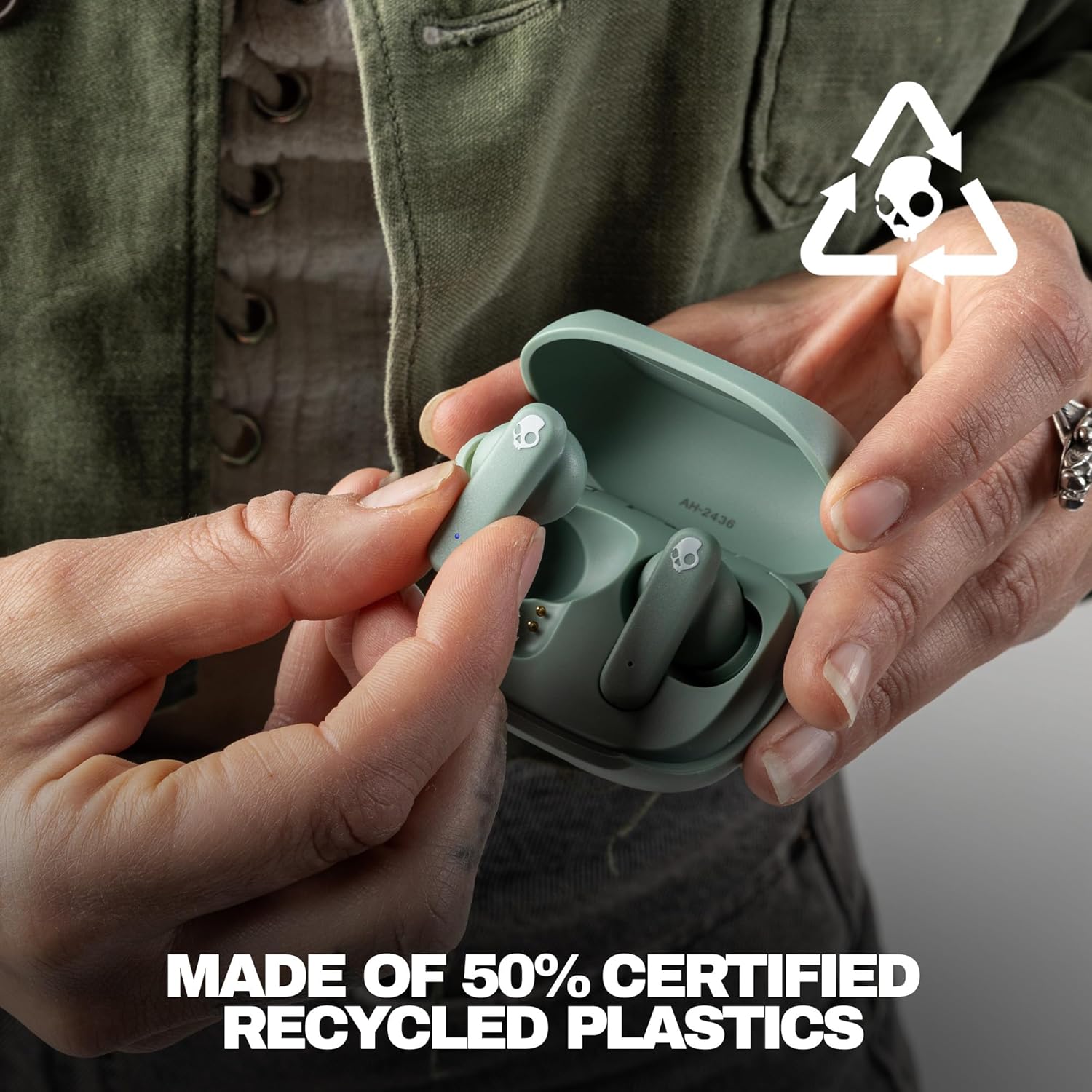 Skullcandy Smokin' Buds True Wireless Earbuds (Preppy Sage)