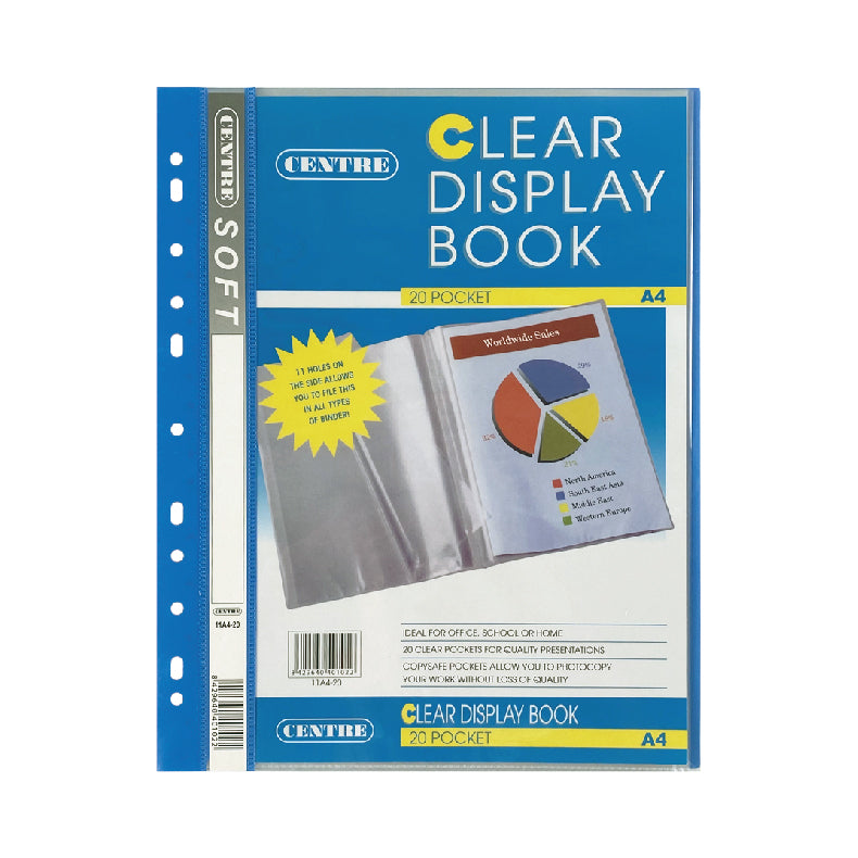 Centre Soft Slim Clear Book With 11-hole A4 20poc