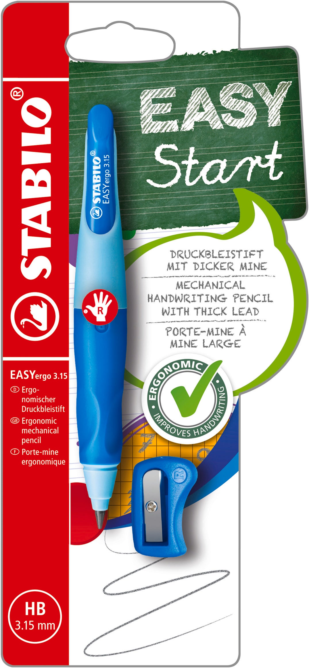 STABILO EASYSTART PACK BLUE RH FOC ALP B