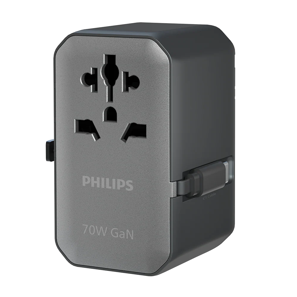 Philips CHP9004B/97 70W GaN Travel Charging Kit Retractable Cable