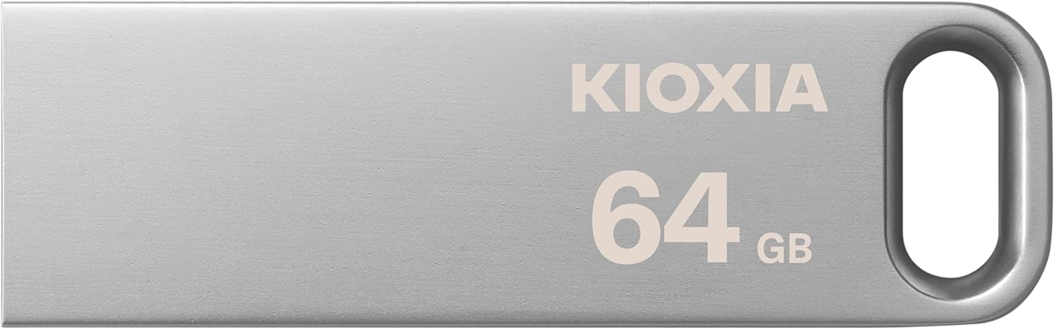 Kioxia LU366S064GG4 USB ThumbDrive U366 Slim Metal Flash Drive, USB 3.2, 64GB