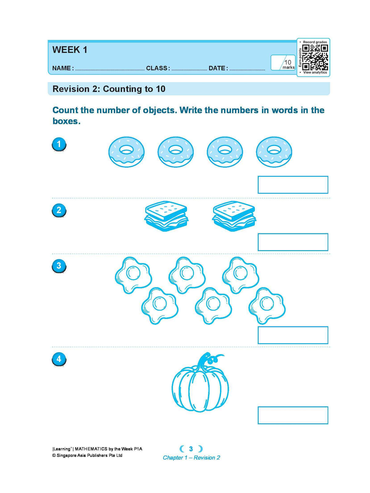 Learning+ Mathematics by the Week Workbook 1A