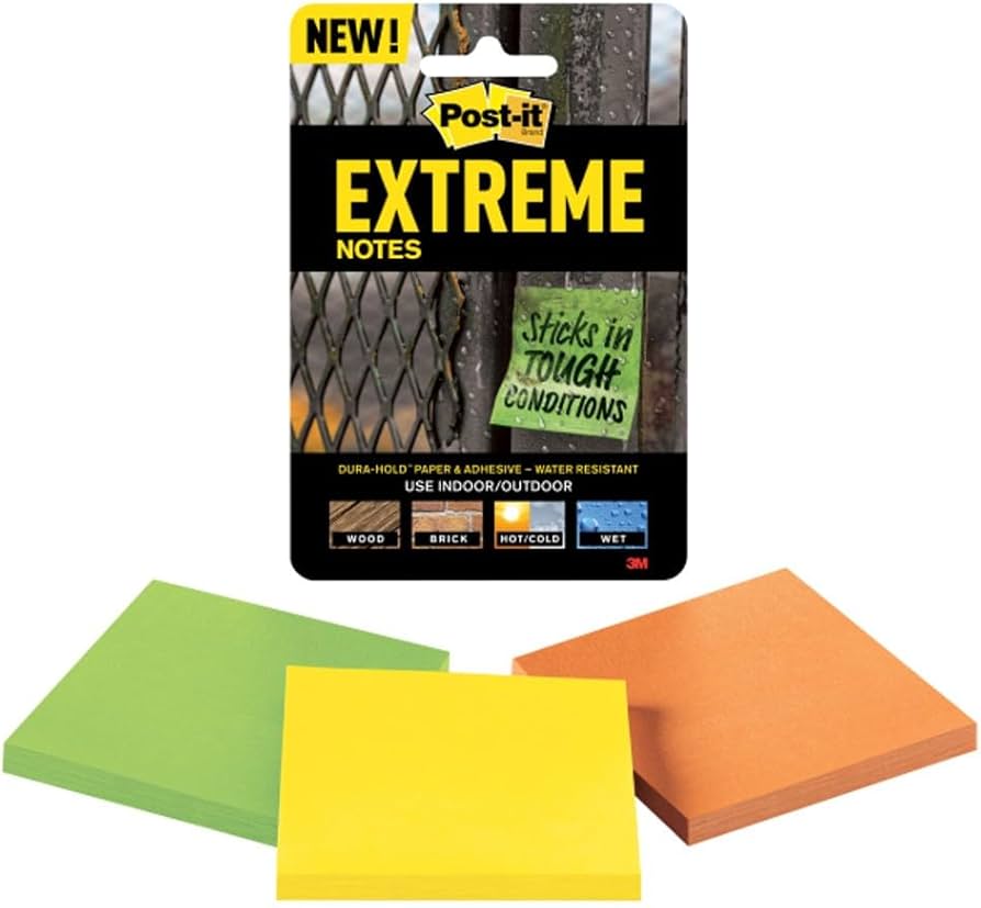 Post-it® EXTRM33-3TRYX Extreme Notes, 3 pads