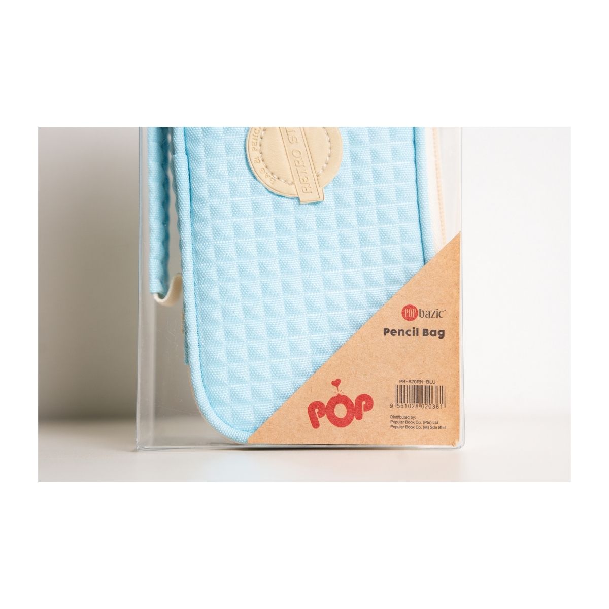Pop Bazic Single Zip Pencil Bag (Blue) - PB-820RN-Blue