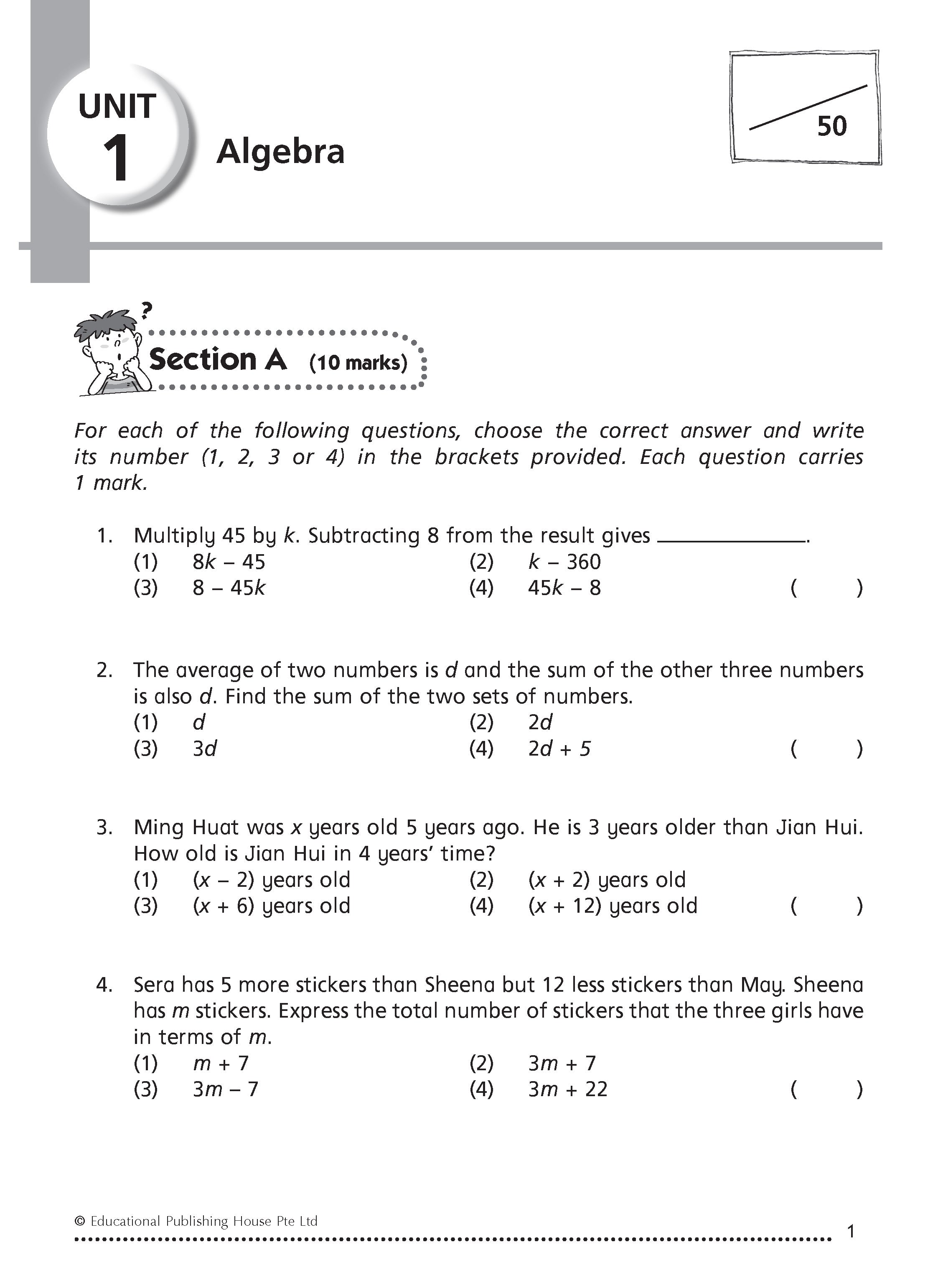 Primary 6 Challenging 4-in-1 Maths