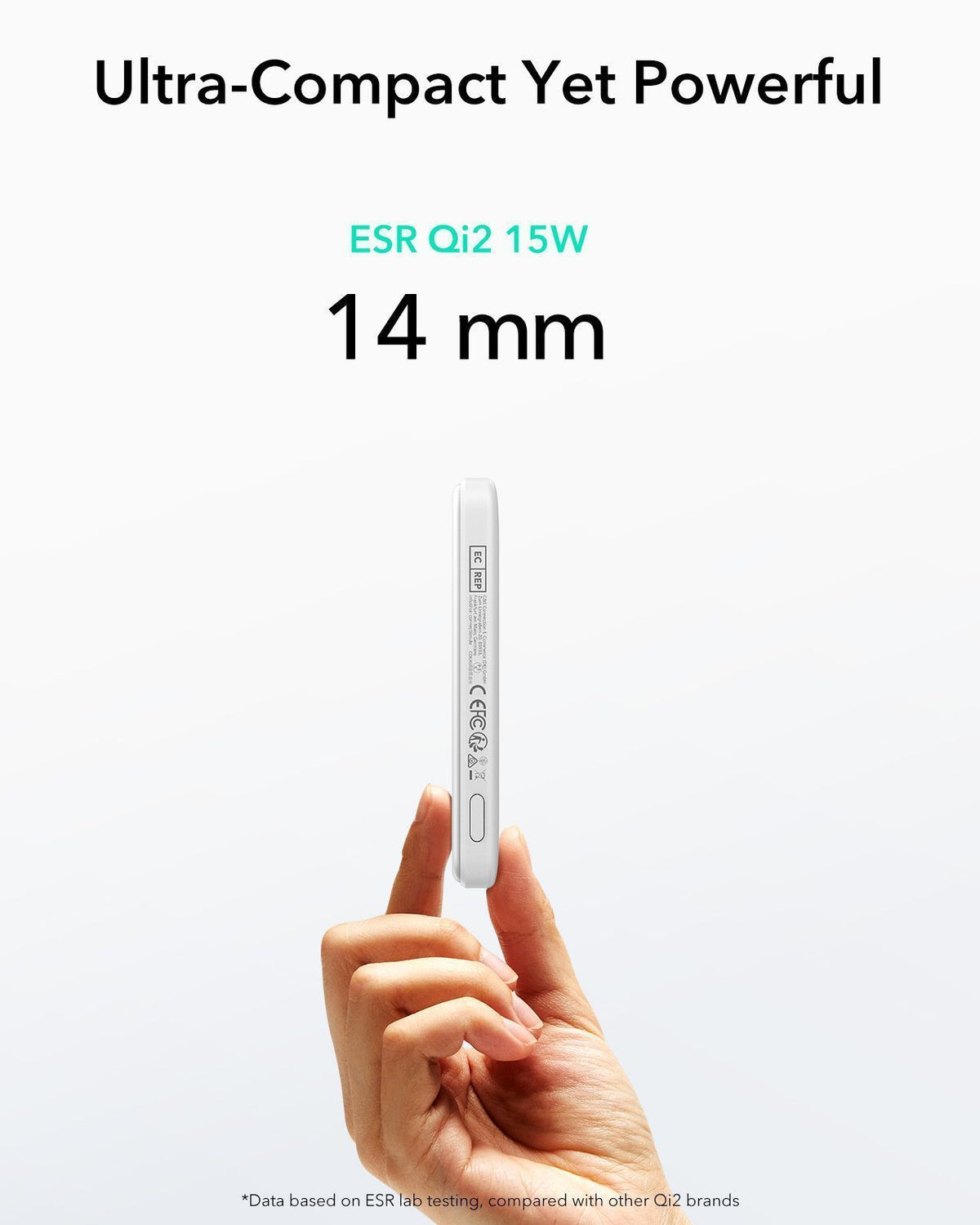 ESR Qi2 MagSlim 5000 mAh Magnetic Power Bank - White