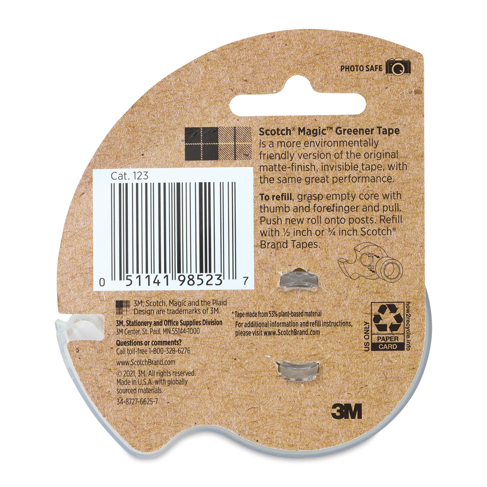 Scotch® 123 Magic Greener Tape, 3/4" x 600"