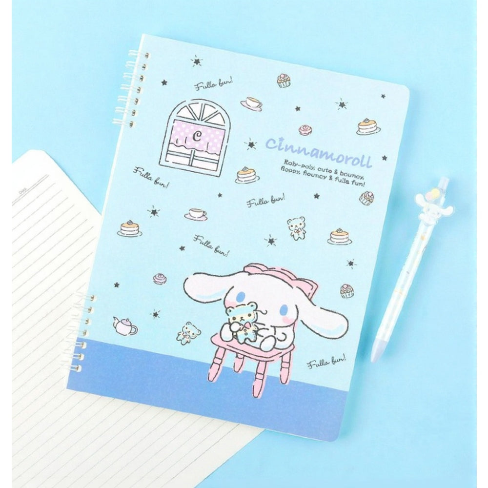 Sanrio Cinnamoroll B5 2-tier Spiral Notebook, Blue