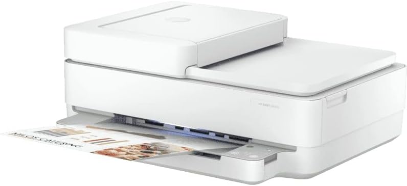 HP Envy 6420e - A4 All-in-One Instant Ink Color Ink Cartridge Printer. Print/Scan/Copy/Fax (send only) with ADF. 2-sided print. WiFi and Bluetooth. Apple Airprint™ and Mopria™. White color