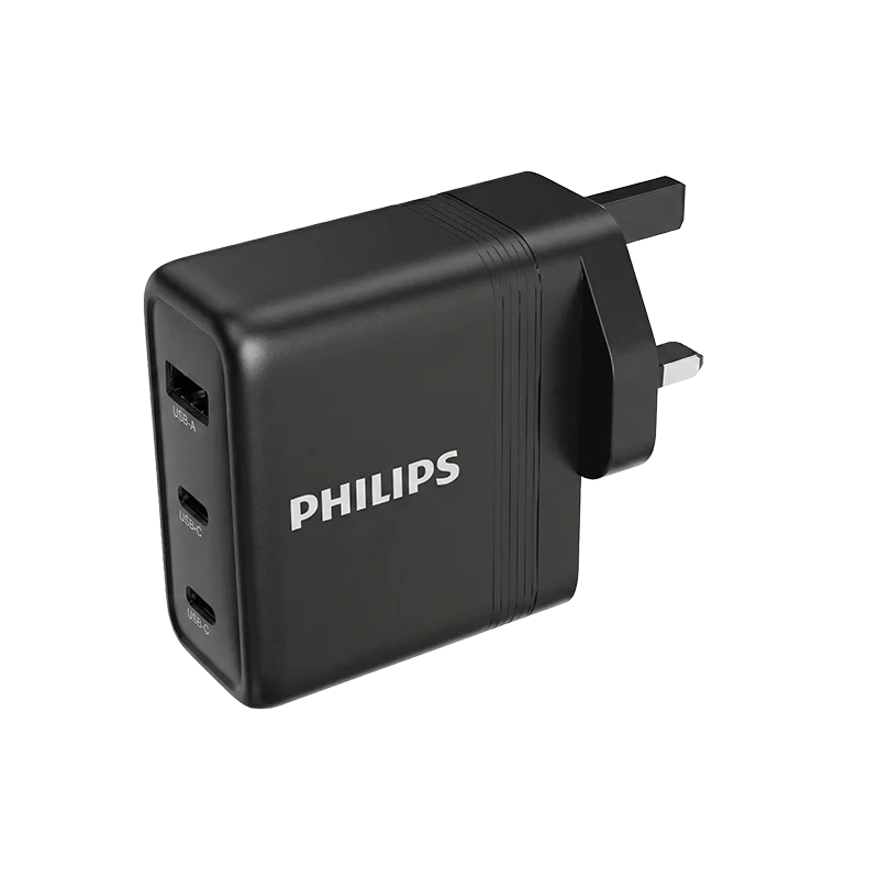 Philips DLP6332CW/05 100W GaN Wall Charger 2C1A (Black)