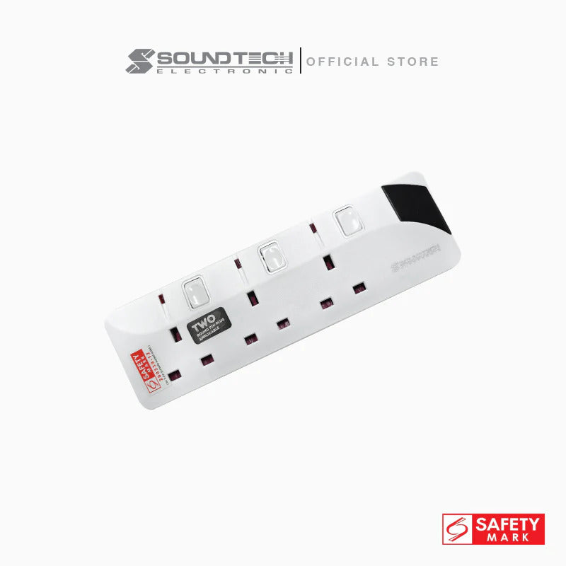 3 Way Extension Socket 3 Metres PS-003A/3M