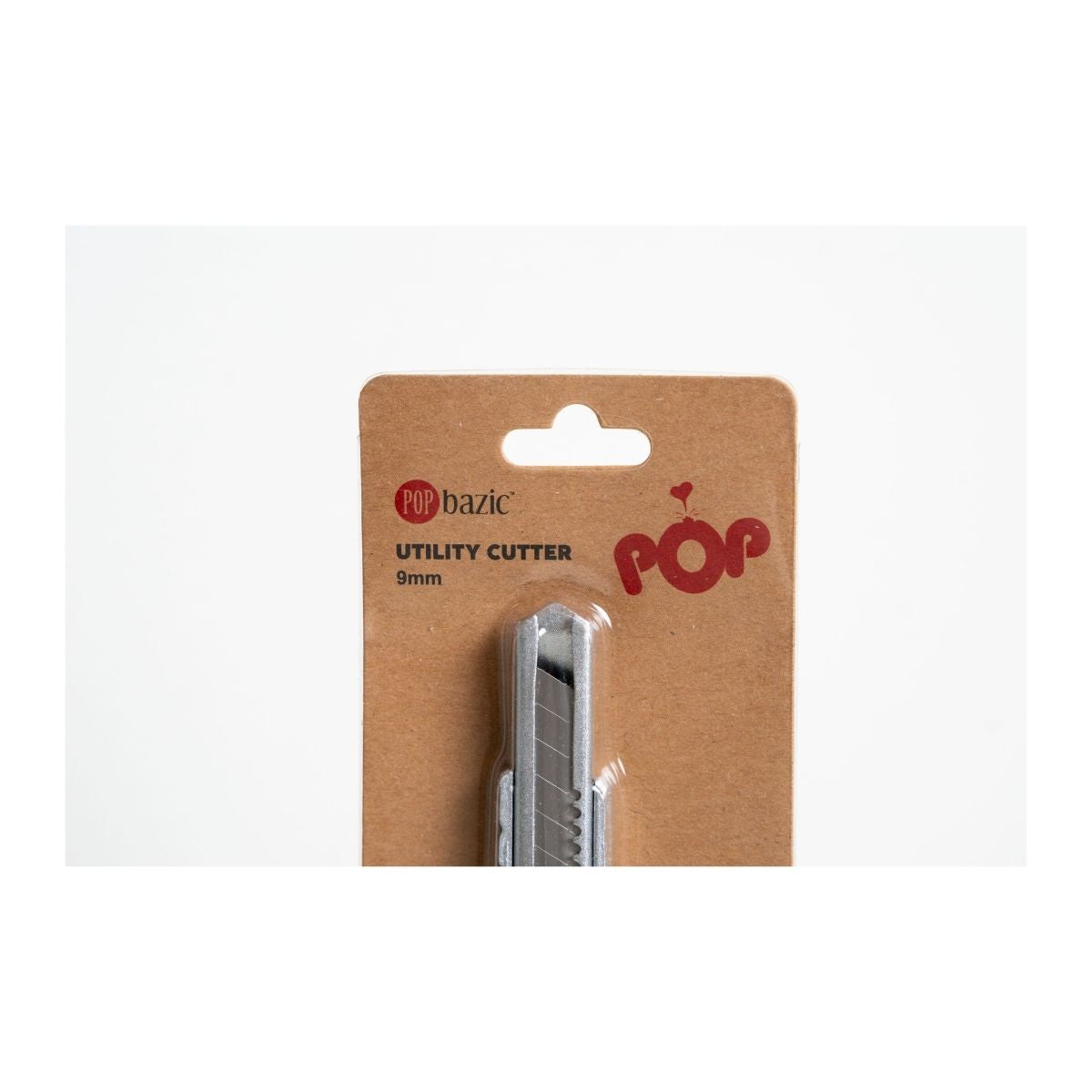 Pop Bazic Utility Cutter Knife Silver with Black Lock 232bc