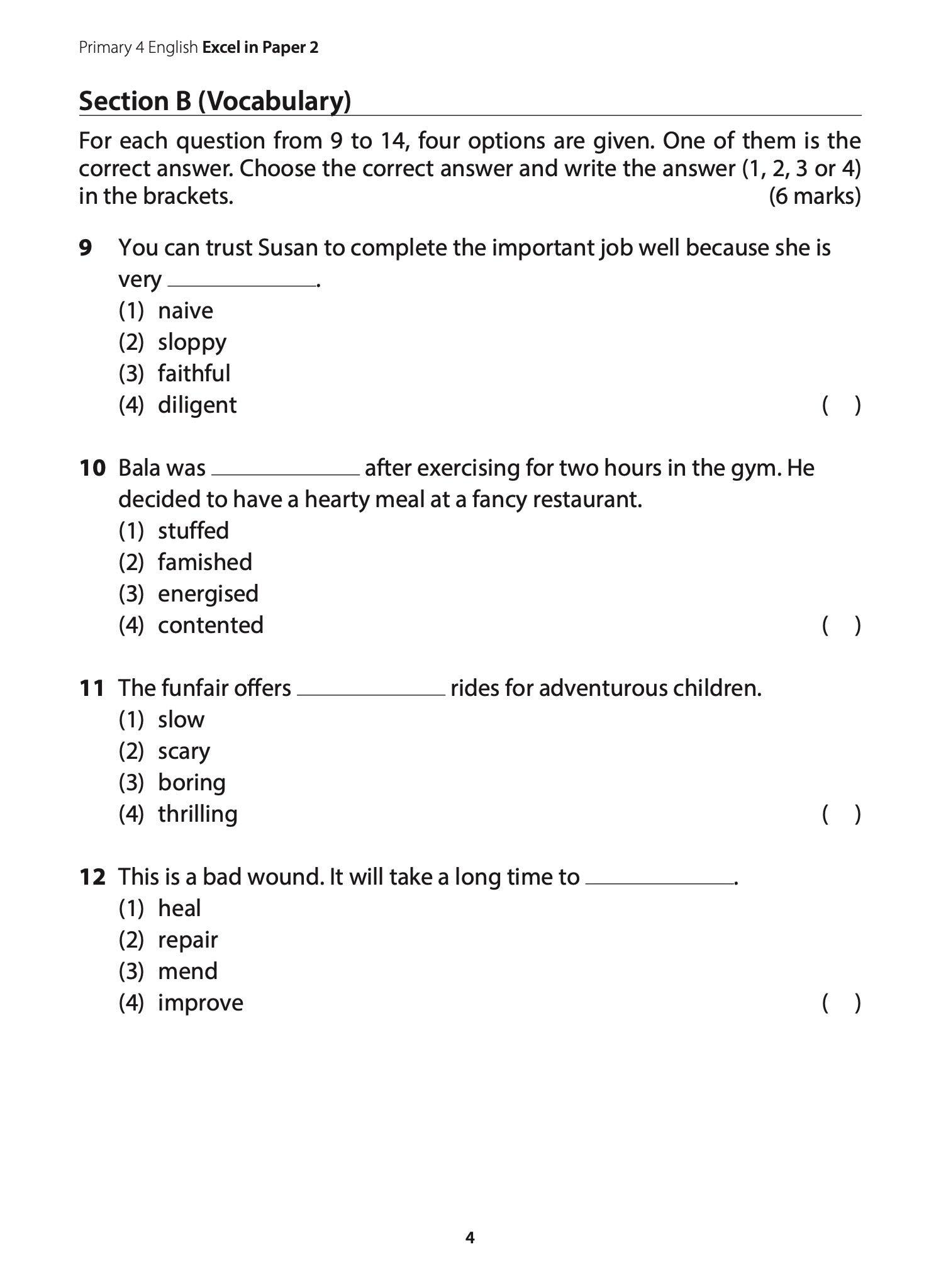 Primary 4 Eng Excel In Paper 2: Language Use & Comprehension