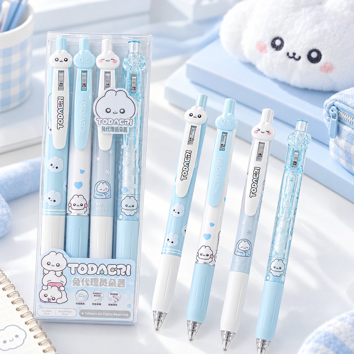  Todaeri RosyPosy 4pcs 0.5mm Pen Set - Blue 