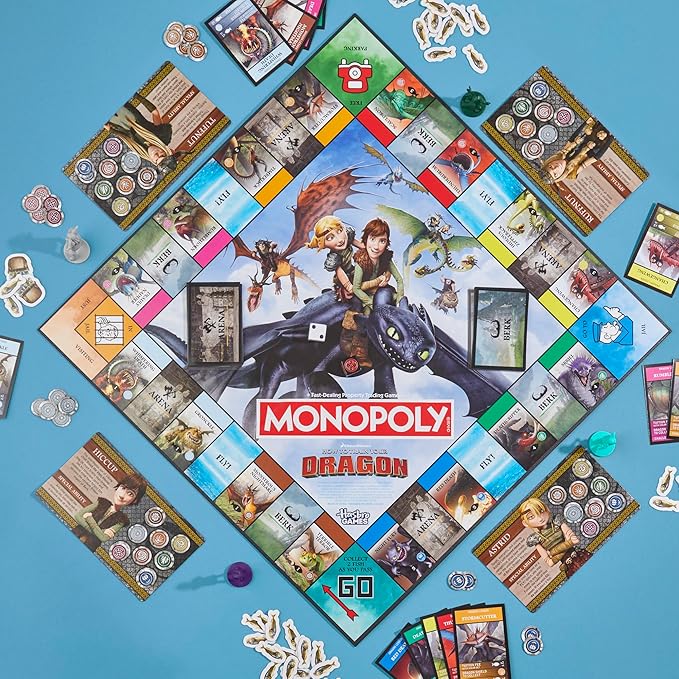 HASBRO MONOPOLY DREAMWORKS HOW TO TRAIN YOUR DRAGON EDITION
