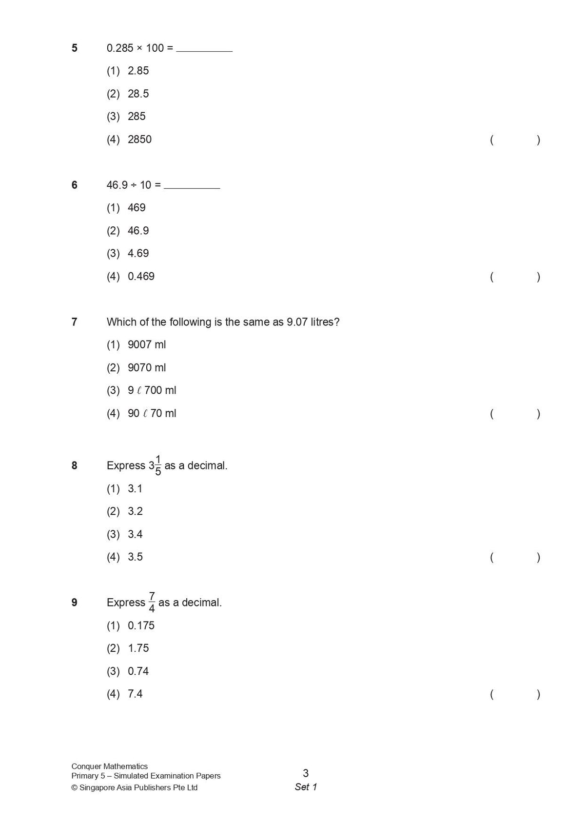 Conquer Mathematics Word Problems Primary 5