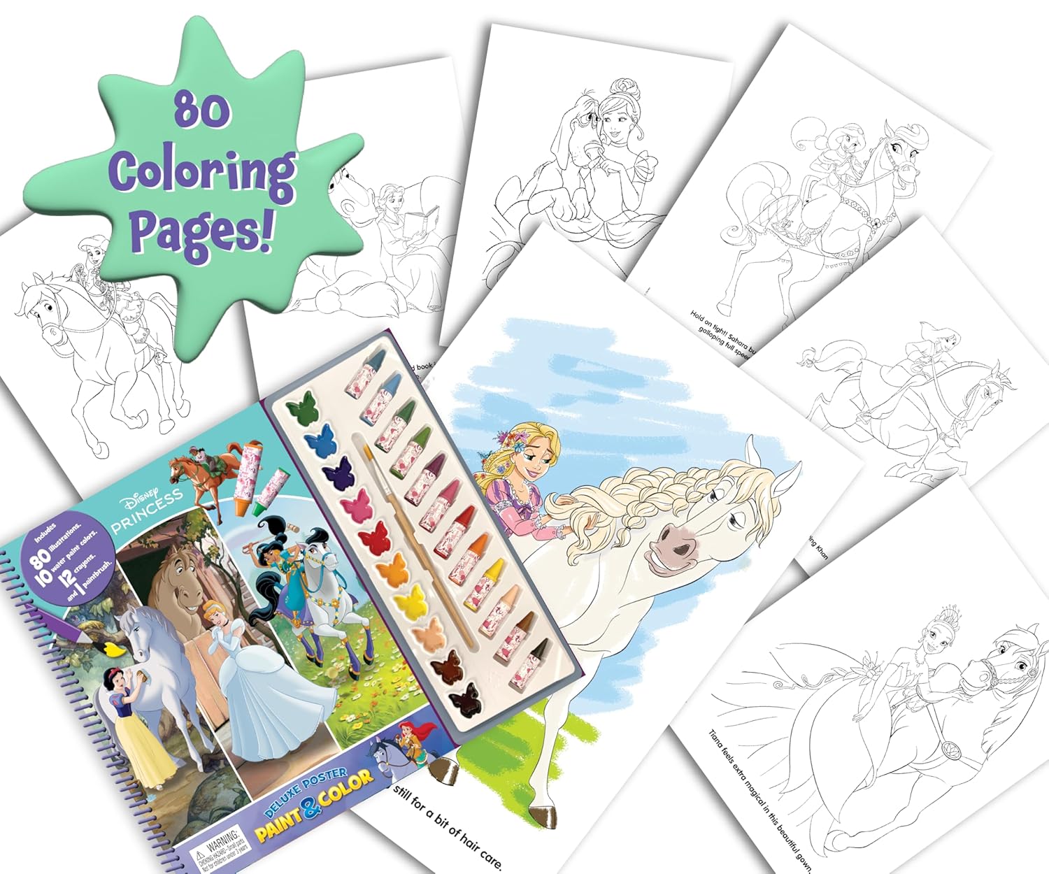 Disney Princess Deluxe Poster Paint & Color - Coloring Book For Kids ...