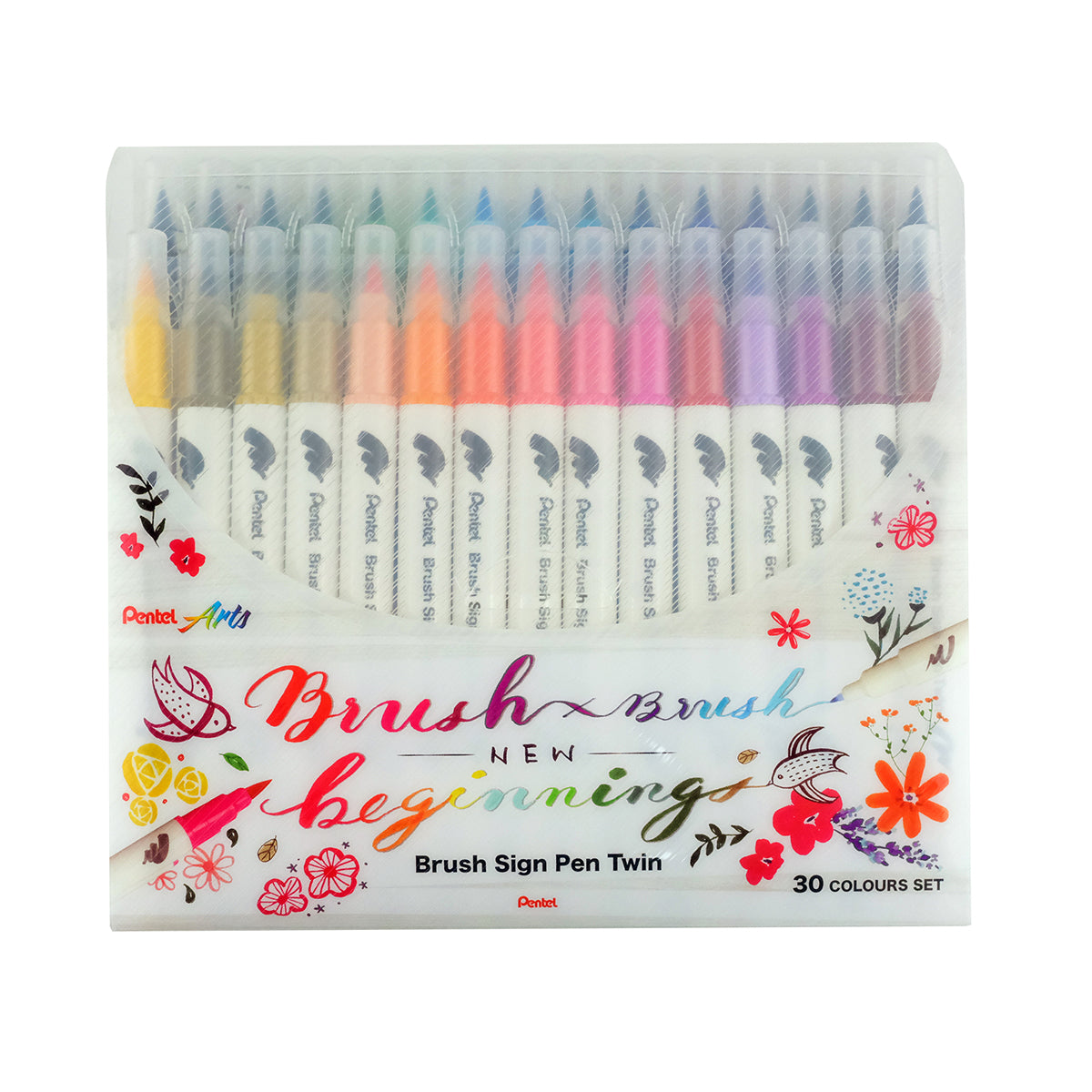 PENTEL Brush S/Pen Twin Sesw30C-30'S Set
