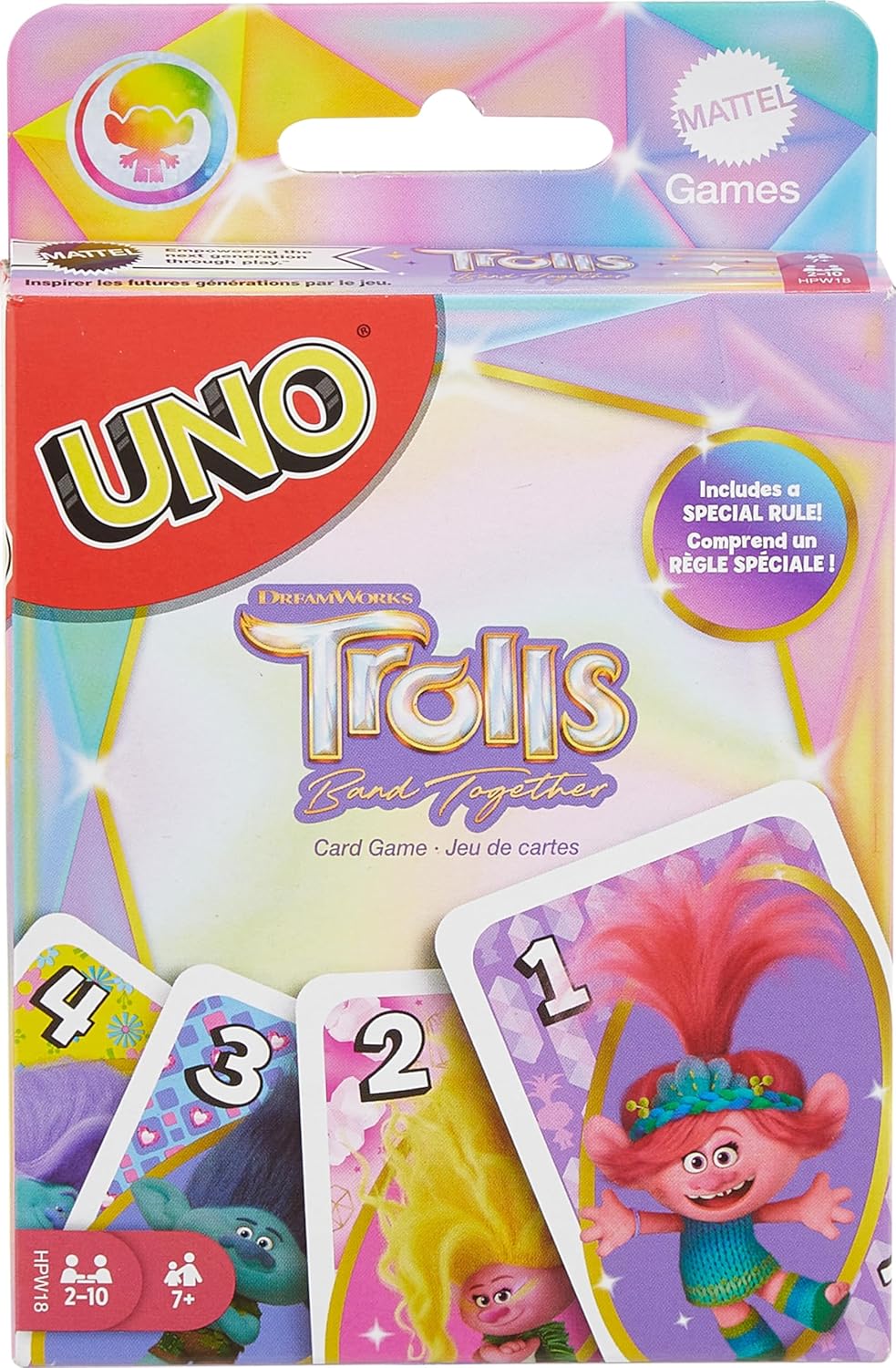 MATTEL UNO TROLLS 3 BAND TOGETHER CARD GAME