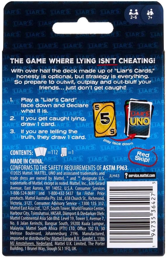 Mattel Games Liar’s UNO