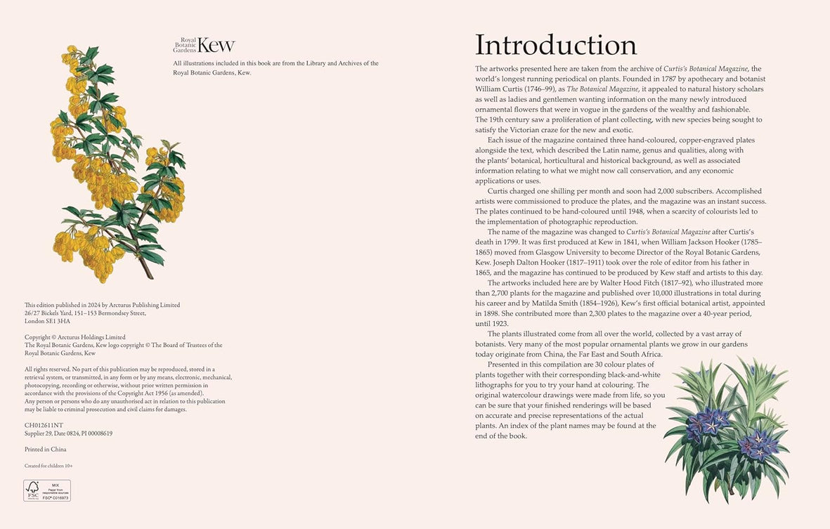 The Kew Gardens Beautiful Flowers Colouring Kit (Paperback)