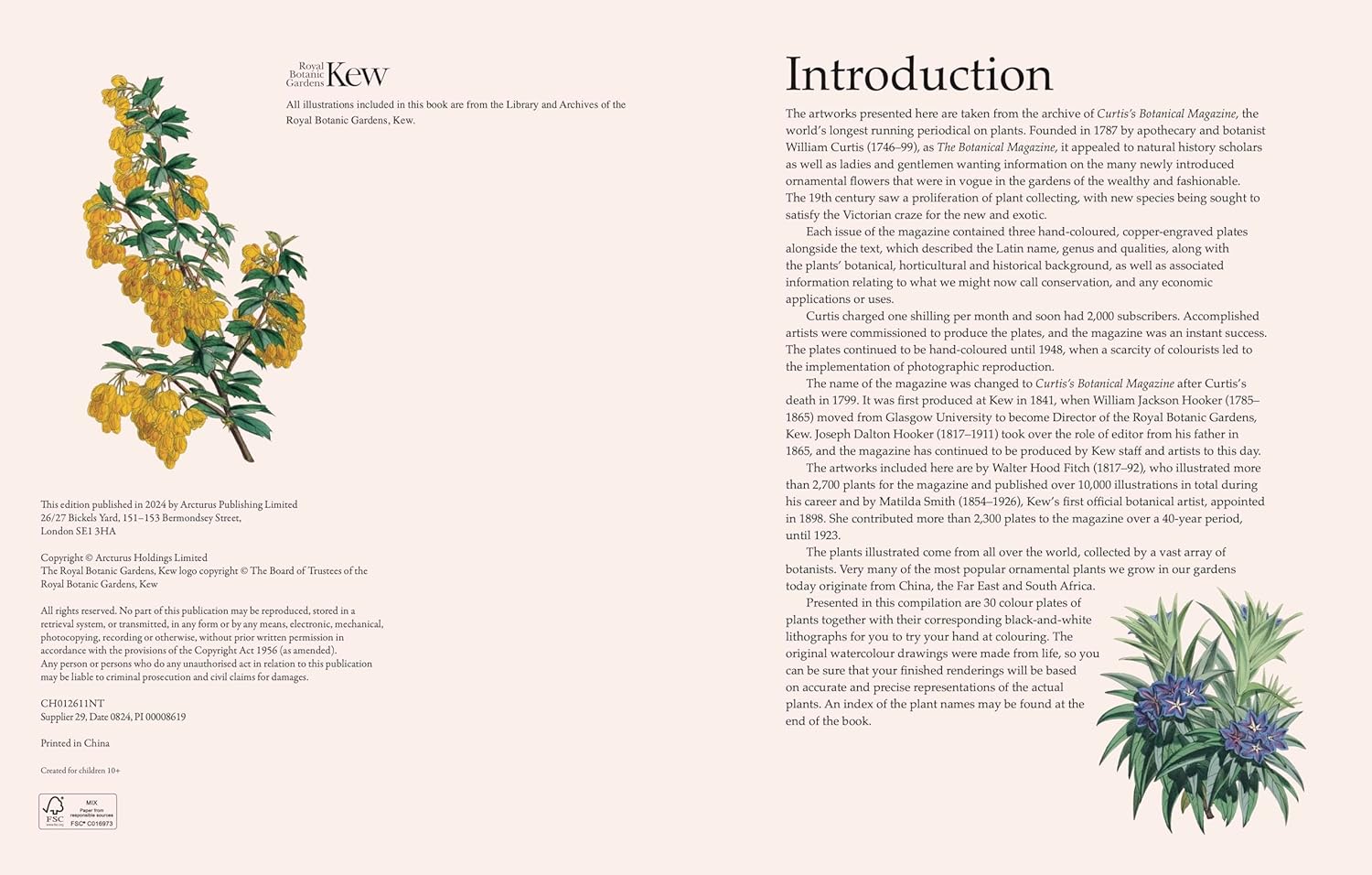 The Kew Gardens Beautiful Flowers Colouring Kit (Paperback)