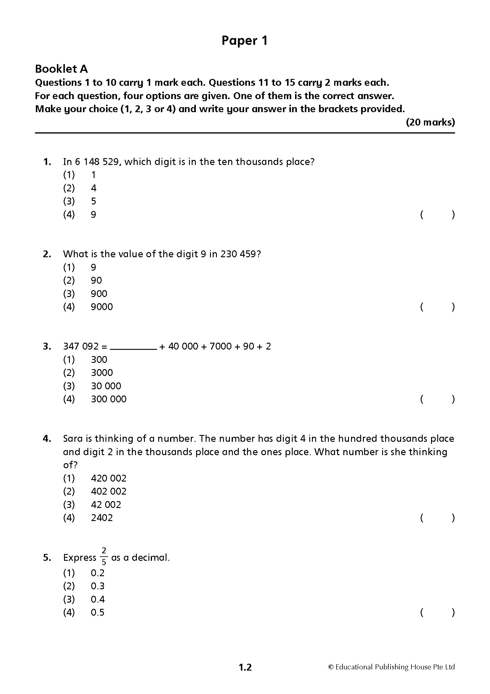 Primary 5 Maths Mid-Year Review Papers - 2nd Edition