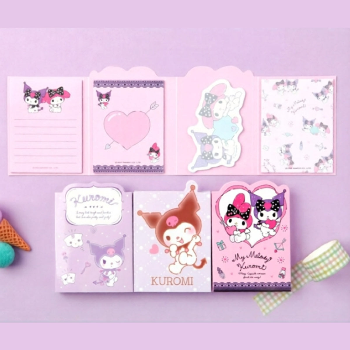 Sanrio Kuromi  3-Fold Sticky Memo