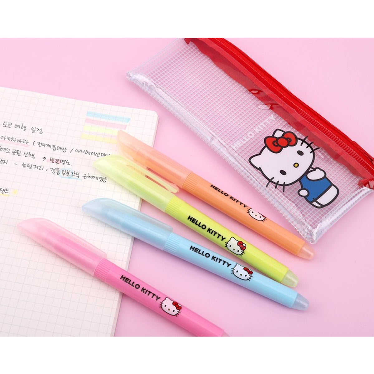 Sanrio Hello Kitty Highlighter 4's Pouch Set