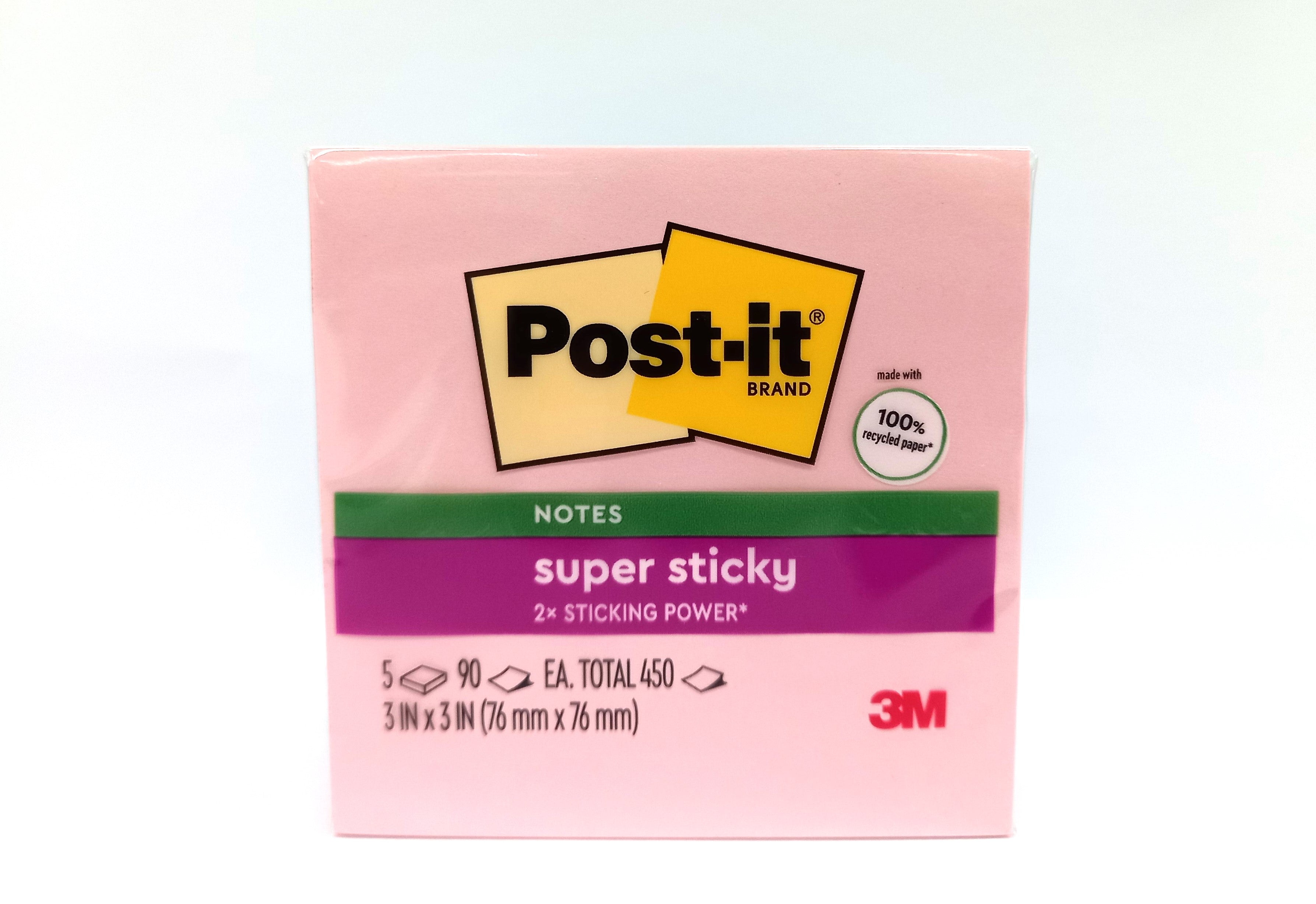 Post-it® 654-5SSNRP Super Sticky Recycled Notes, 3x3”