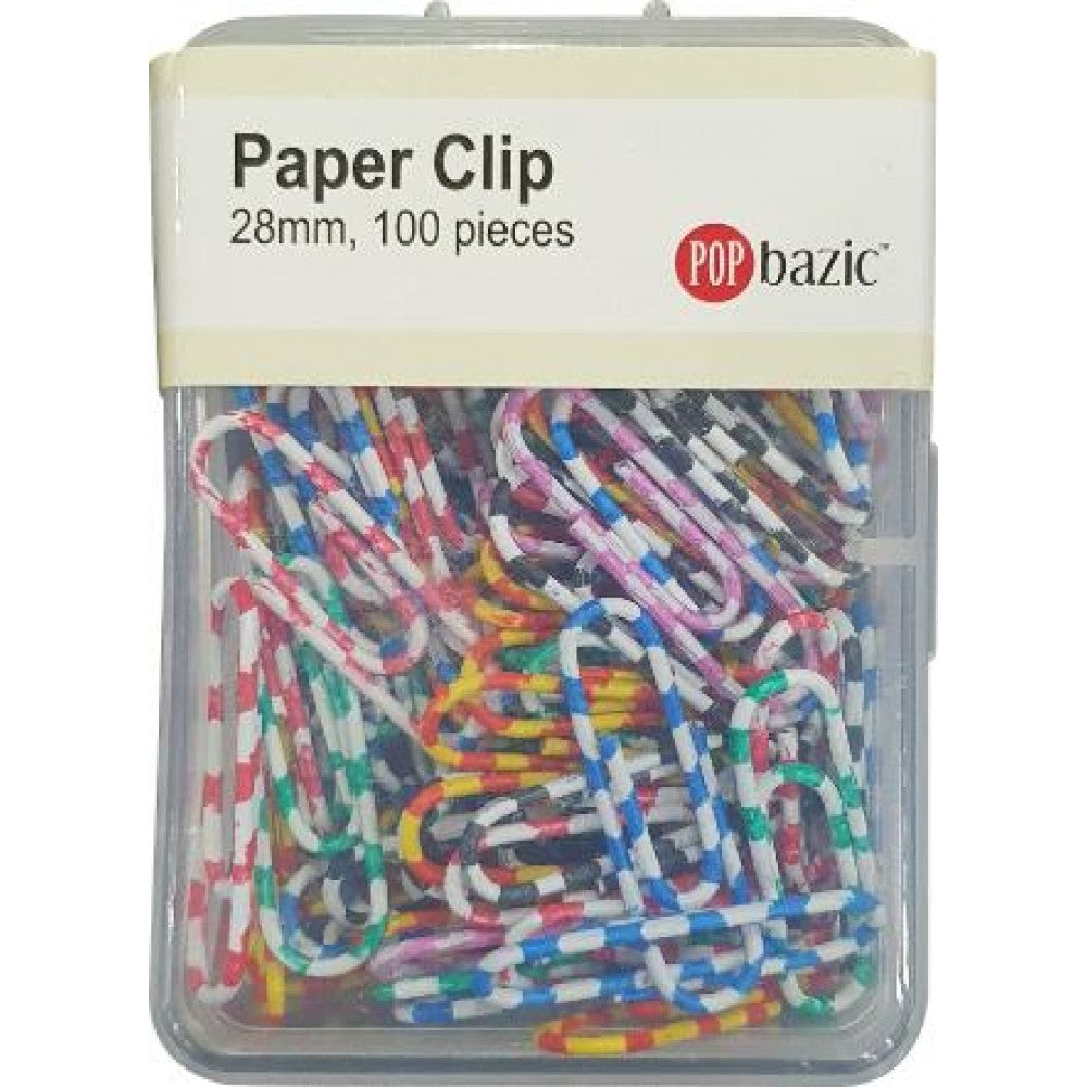 POP BAZIC Zebra Paper Clip 28mm 100's