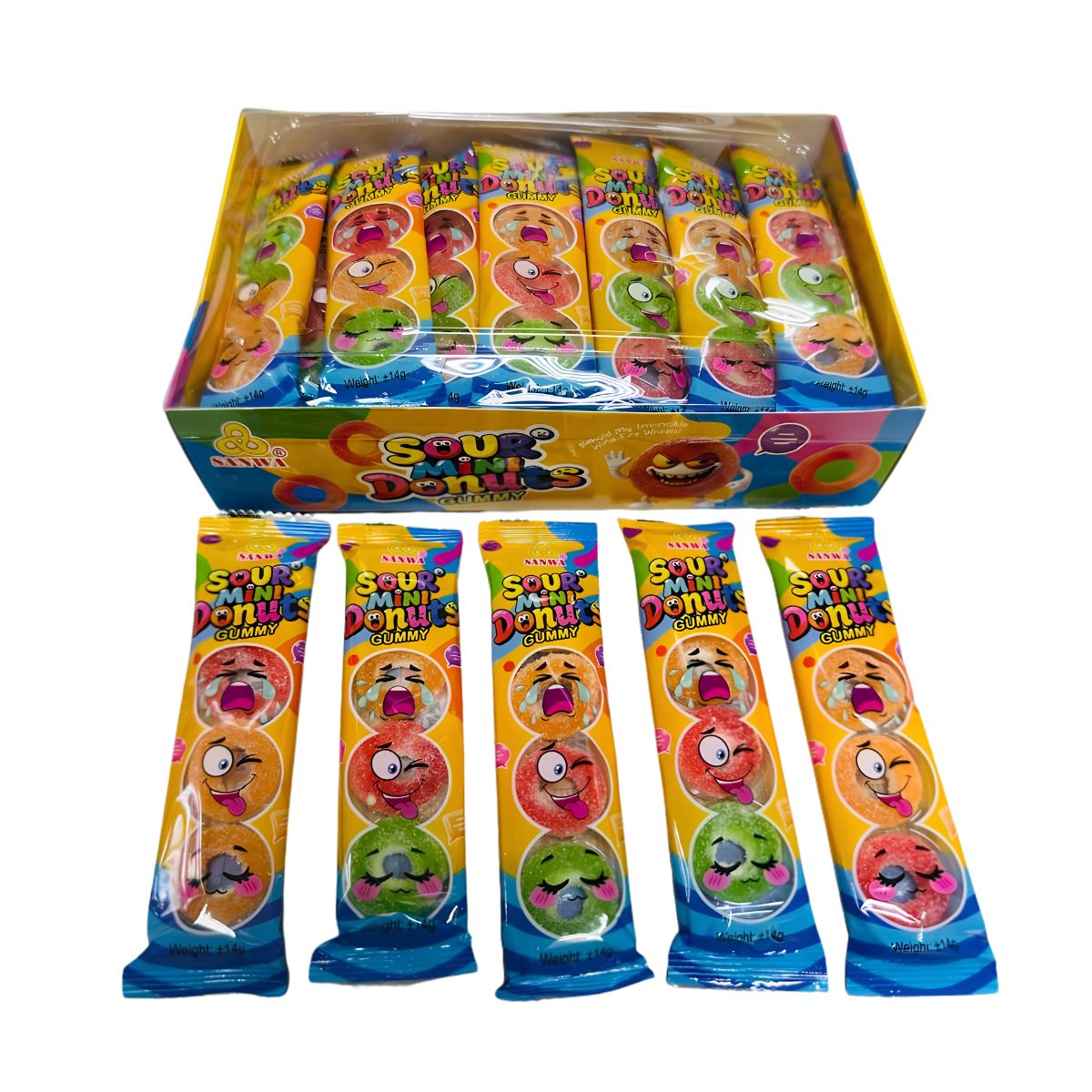 Sanwa Sour Mini Donuts Gummy 14gm x 30pkt